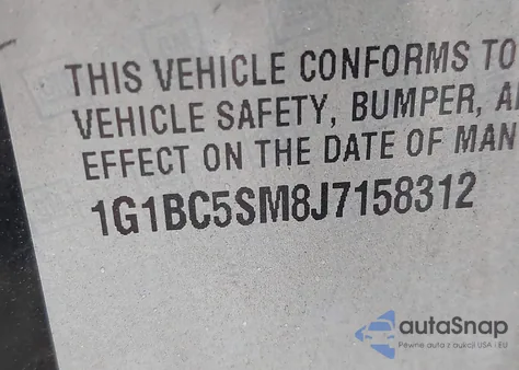 2018 Chevrolet Cruze Ls Auto from USA, damaged, VIN 1G1BC5SM8J7158312